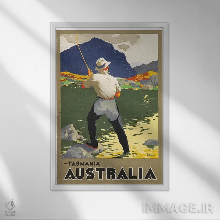 تابلو دکوراتیو Australia,تاسمانی، استرالیا - نمای قابدار سفید