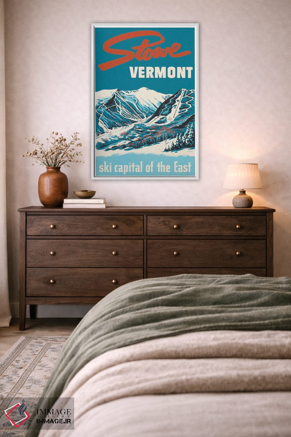 تابلو دکوراتیو Vermont: Ski Capital Of The East,استو، ورمانت: پایتخت اسکی شرق آمریکا - D3W