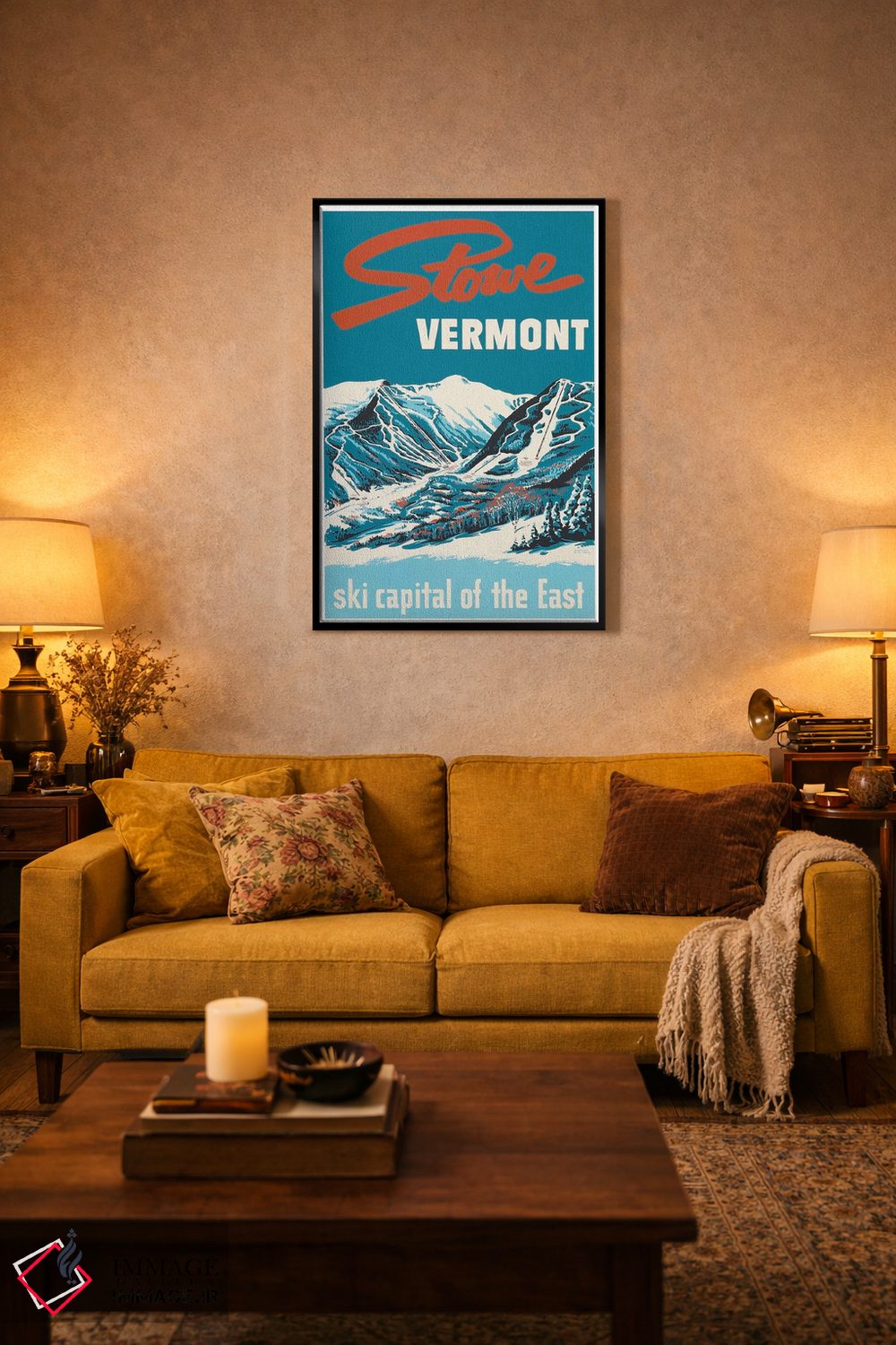تابلو دکوراتیو Vermont: Ski Capital Of The East,استو، ورمانت: پایتخت اسکی شرق آمریکا - D4B