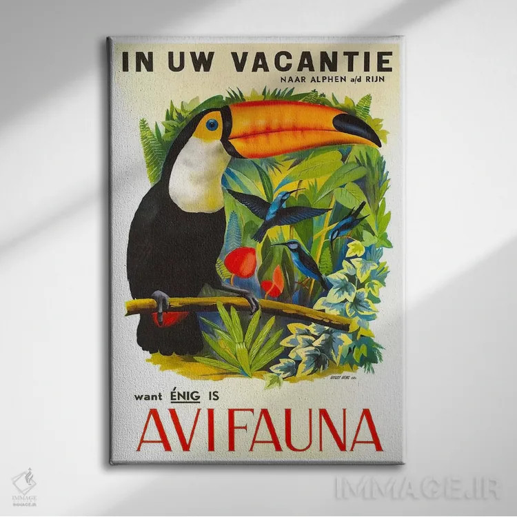 تابلو دکوراتیو پرندگان - نمای روبهرو روی دیوار