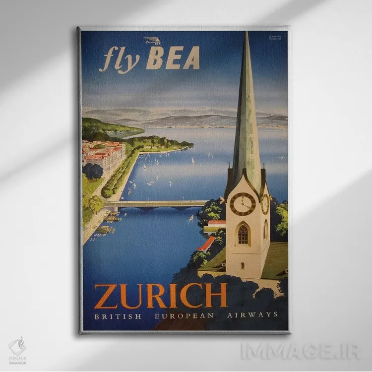 تابلو دکوراتیو زوریخ - نمای روبهرو روی دیوار