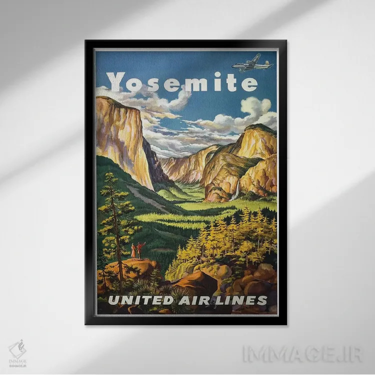 تابلو دکوراتیو پارک ملی یوسیمیتی - نمای قابدار مشکی