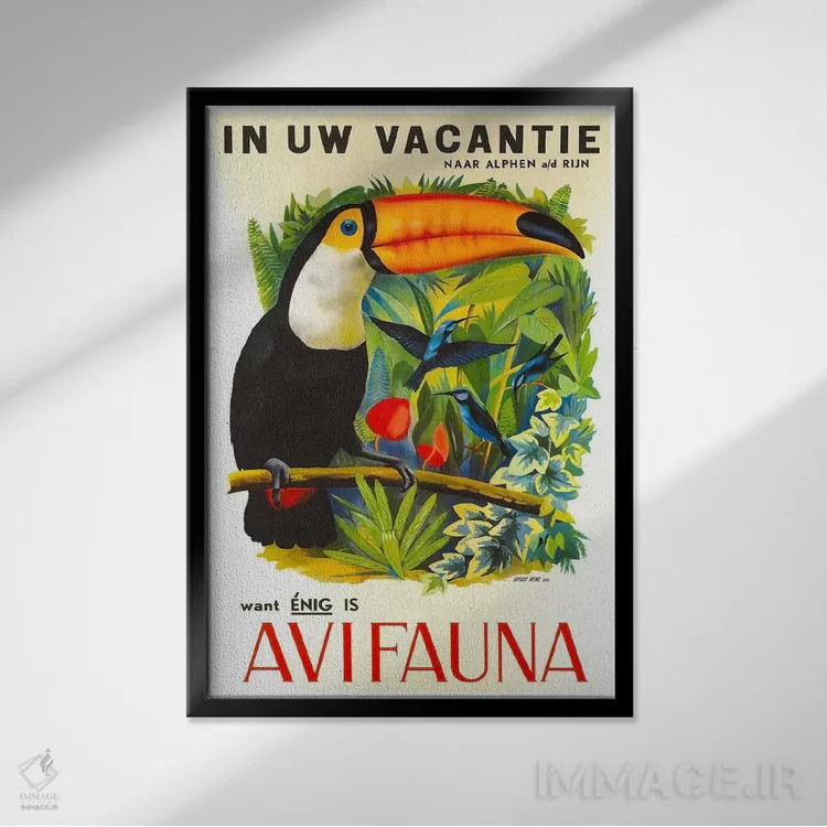 تابلو دکوراتیو پرندگان - نمای قابدار مشکی