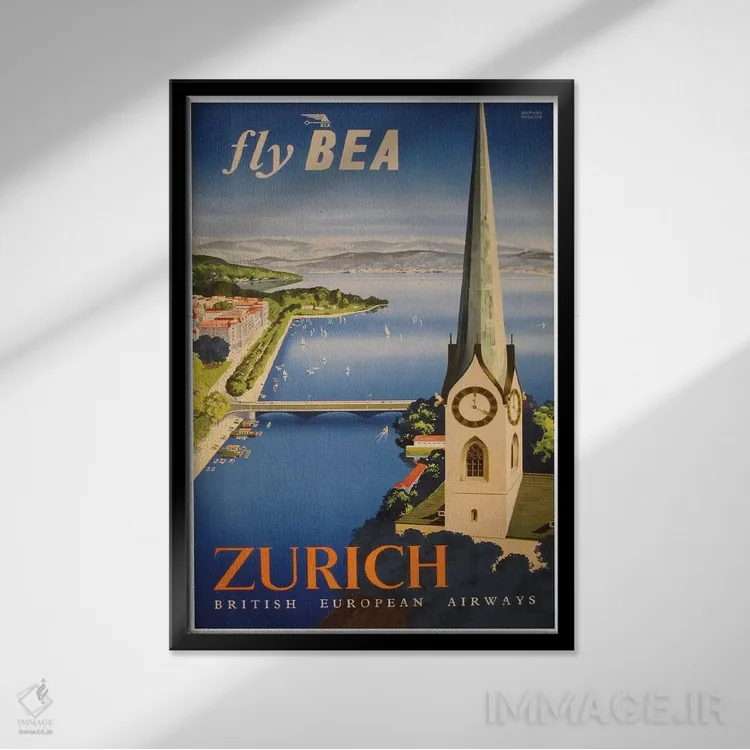 تابلو دکوراتیو زوریخ - نمای قابدار مشکی