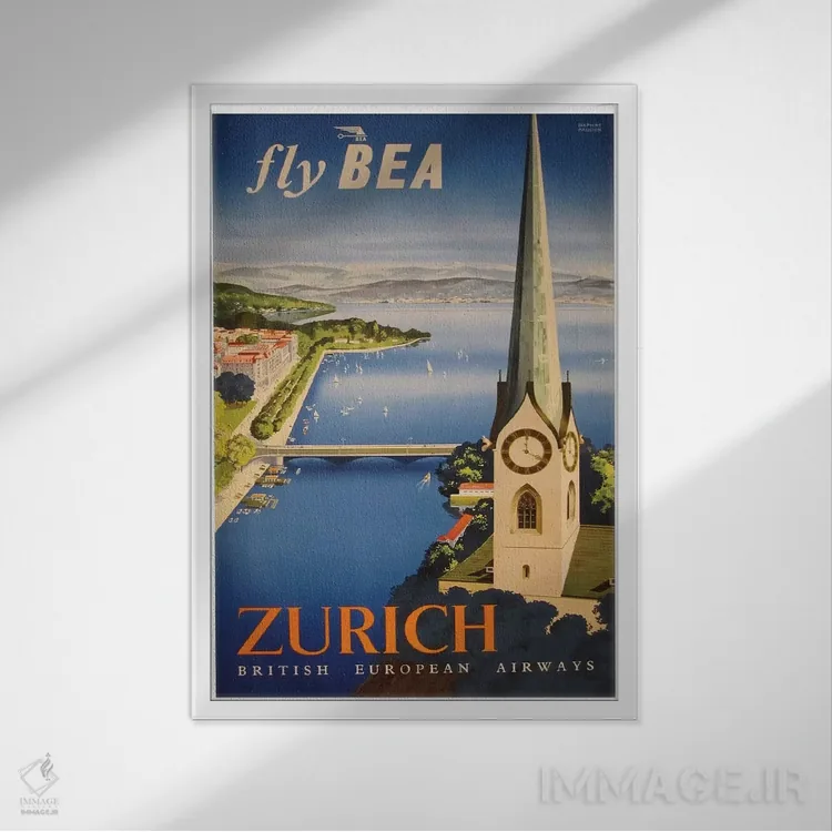 تابلو دکوراتیو زوریخ - نمای قابدار سفید