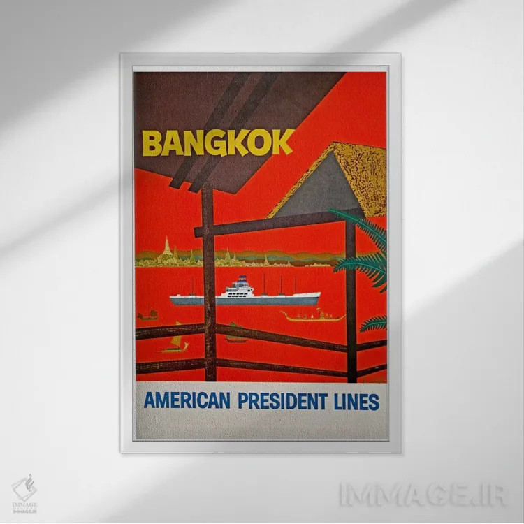 تابلو دکوراتیو Thailand,بانکوک، تایلند - نمای قابدار سفید