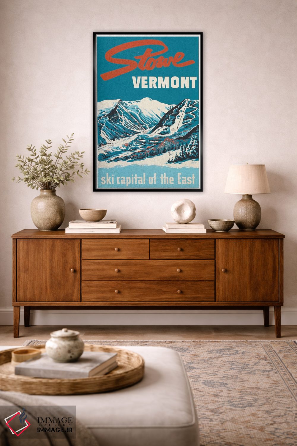 تابلو دکوراتیو Vermont: Ski Capital Of The East,استو، ورمانت: پایتخت اسکی شرق آمریکا - D5B