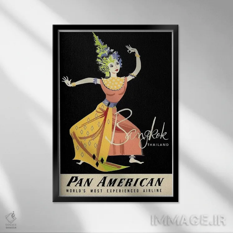 تابلو دکوراتیو Thailand,بانکوک، تایلند - نمای قابدار مشکی