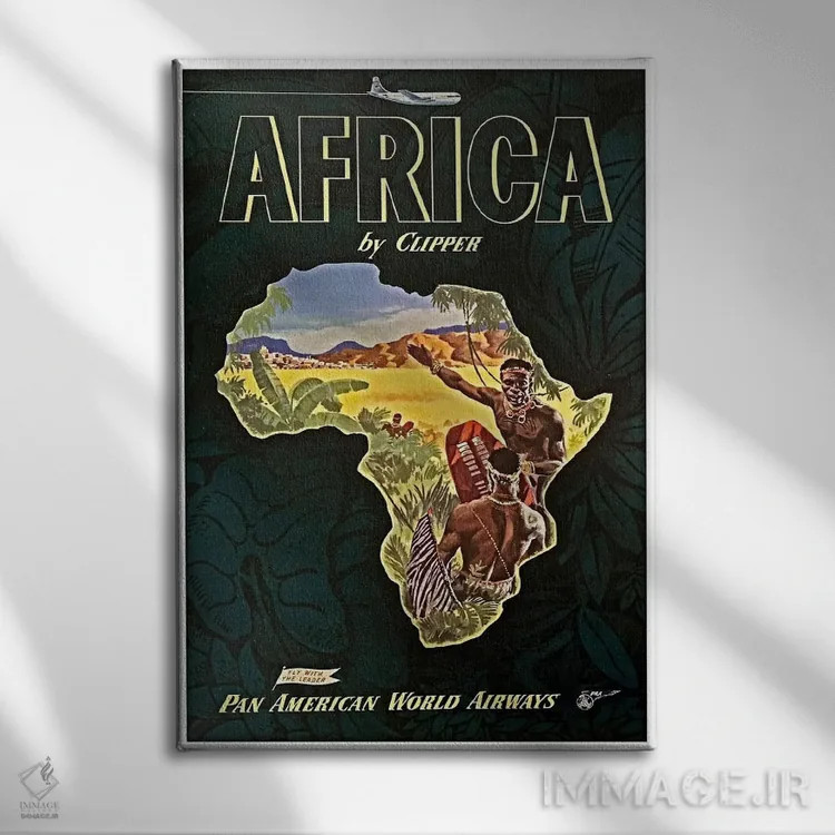 تابلو دکوراتیو آفریقا - نمای روبهرو روی دیوار