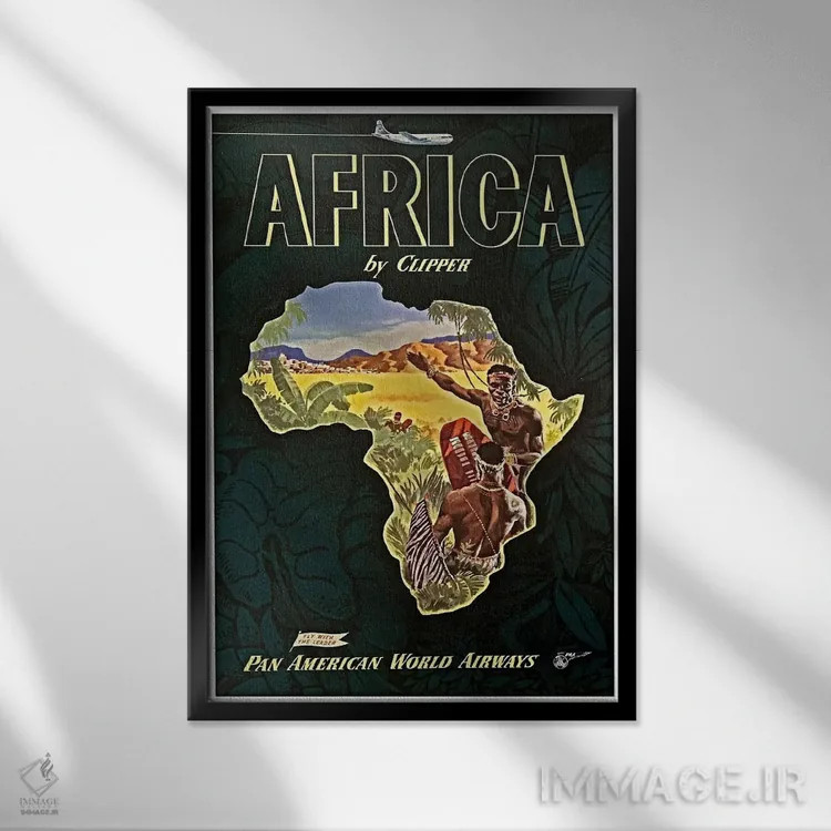 تابلو دکوراتیو آفریقا - نمای قابدار مشکی