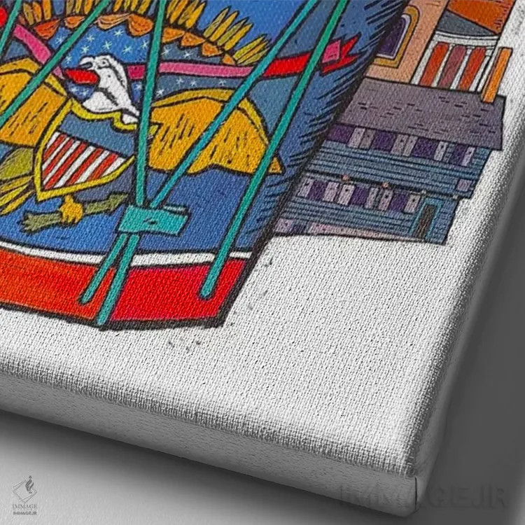 تابلو دکوراتیو بوستون - نمای نزدیک بافت بوم