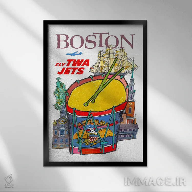 تابلو دکوراتیو بوستون - نمای قابدار مشکی