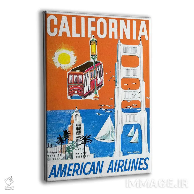 تابلو دکوراتیو کالیفرنیا - نمای پرسپکتیو محصول