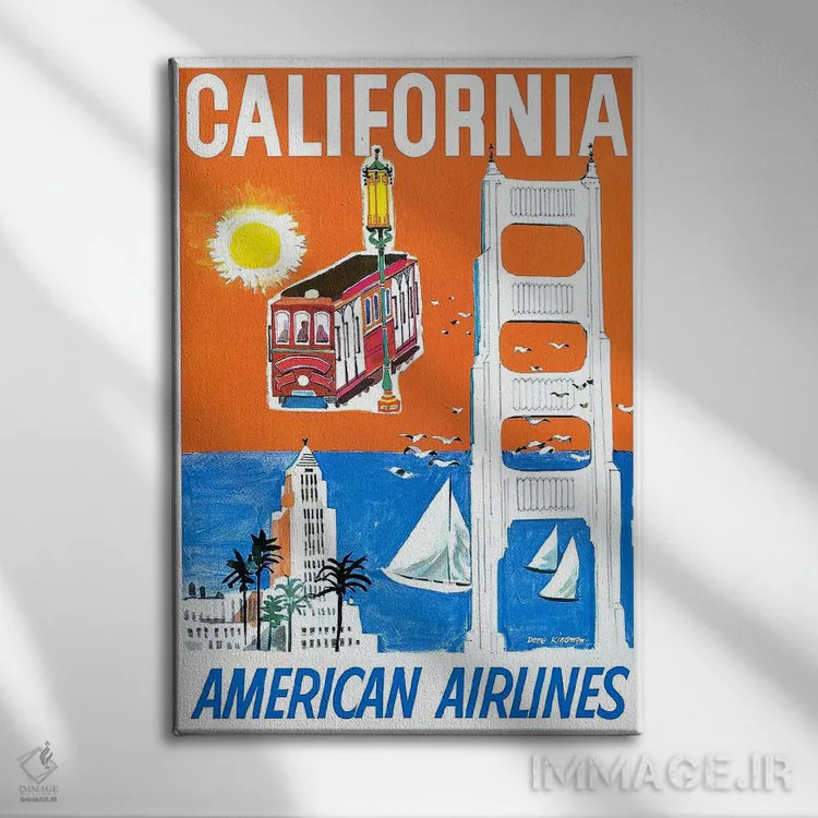 تابلو دکوراتیو کالیفرنیا - نمای روبهرو روی دیوار