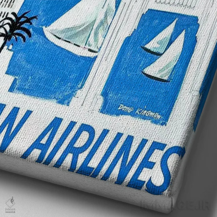 تابلو دکوراتیو کالیفرنیا - نمای نزدیک بافت بوم