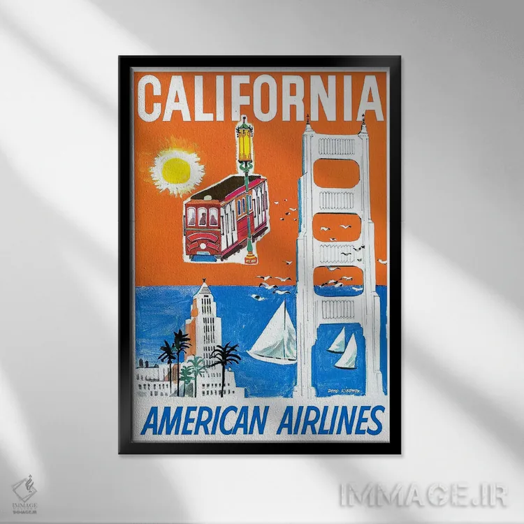 تابلو دکوراتیو کالیفرنیا - نمای قابدار مشکی