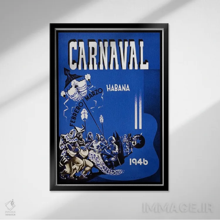 تابلو دکوراتیو Febrero-Marzo 1946,کارناوال: هاوانا، فوریه-مارس ۱۹۴۶ - نمای قابدار مشکی