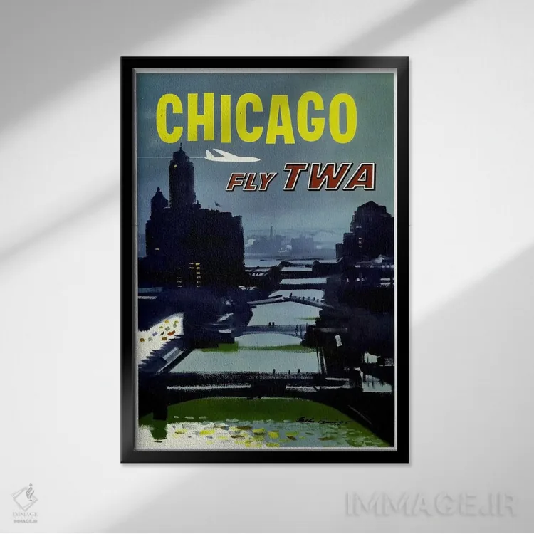 تابلو دکوراتیو شیکاگو - نمای قابدار مشکی