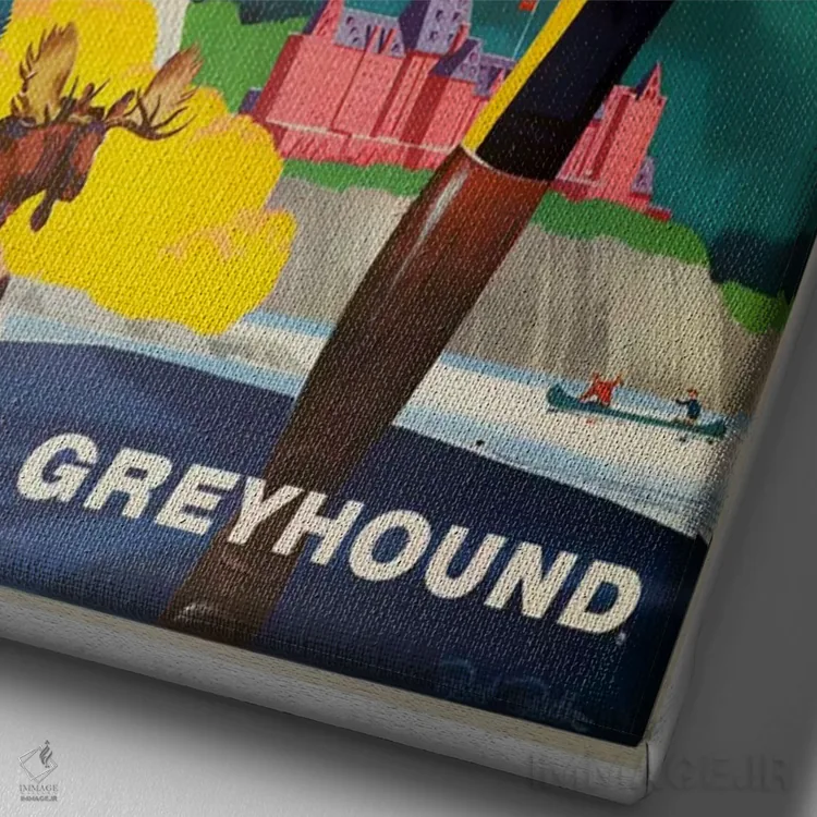 تابلو دکوراتیو کانادا - نمای نزدیک بافت بوم