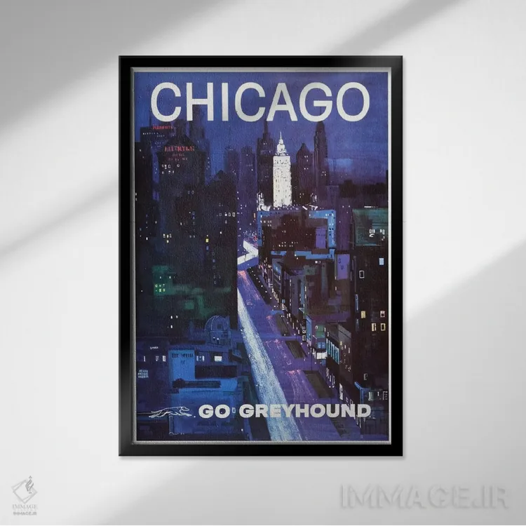 تابلو دکوراتیو شیکاگو - نمای قابدار مشکی