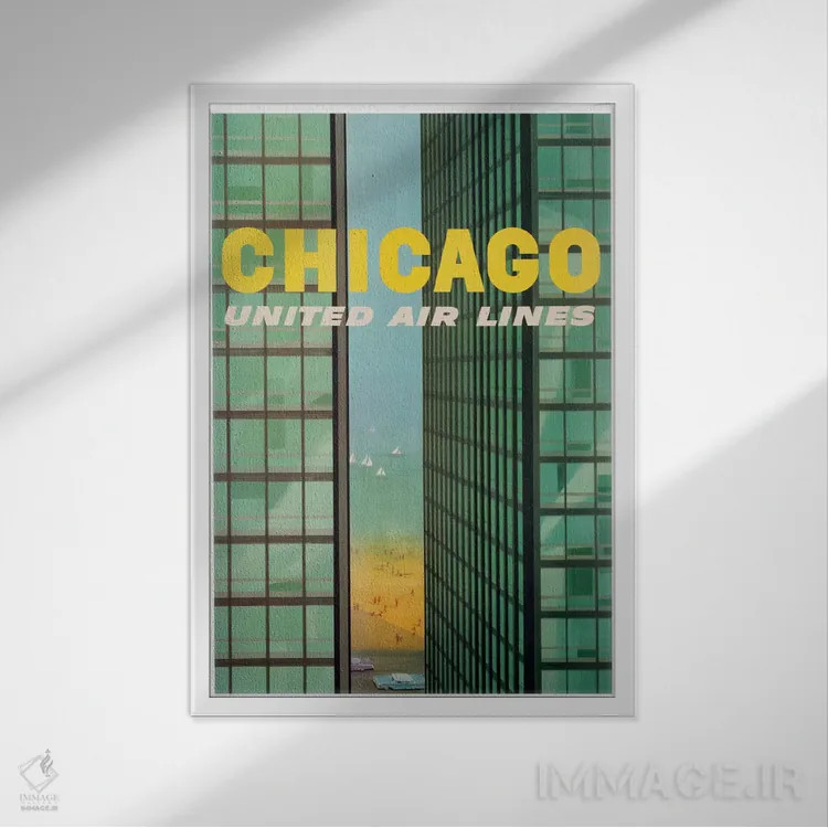 تابلو دکوراتیو شیکاگو - نمای قابدار سفید