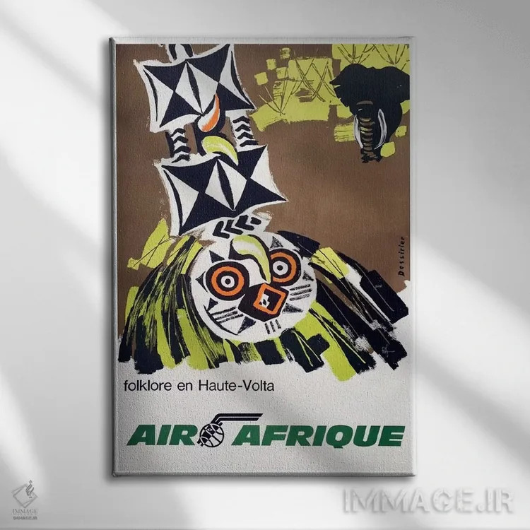 تابلو دکوراتیو ایر آفریک: فولکلور اوت-ولتا - نمای روبهرو روی دیوار
