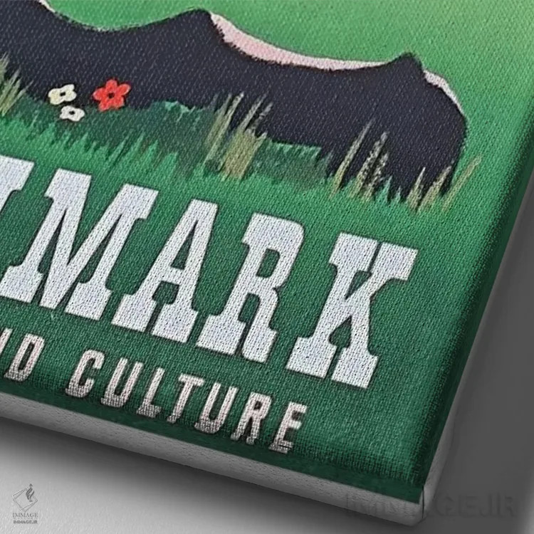 تابلو دکوراتیو دانمارک: طبیعت و فرهنگ - نمای نزدیک بافت بوم