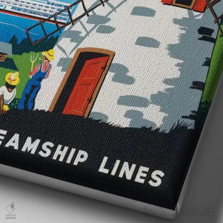 تابلو دکوراتیو کروز در کانادای فرانسوی و رودخانه ساگونای، کبک - نمای نزدیک بافت بوم