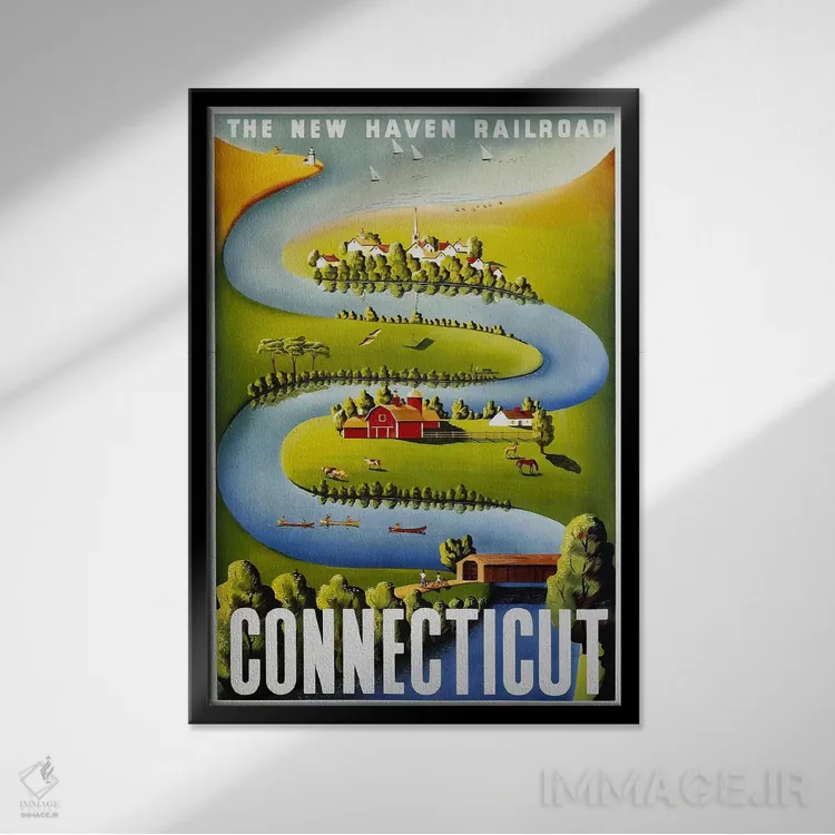 تابلو دکوراتیو کنتیکت: راه آهن نیو هیون - نمای قابدار مشکی