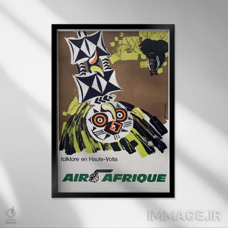 تابلو دکوراتیو ایر آفریک: فولکلور اوت-ولتا - نمای قابدار مشکی