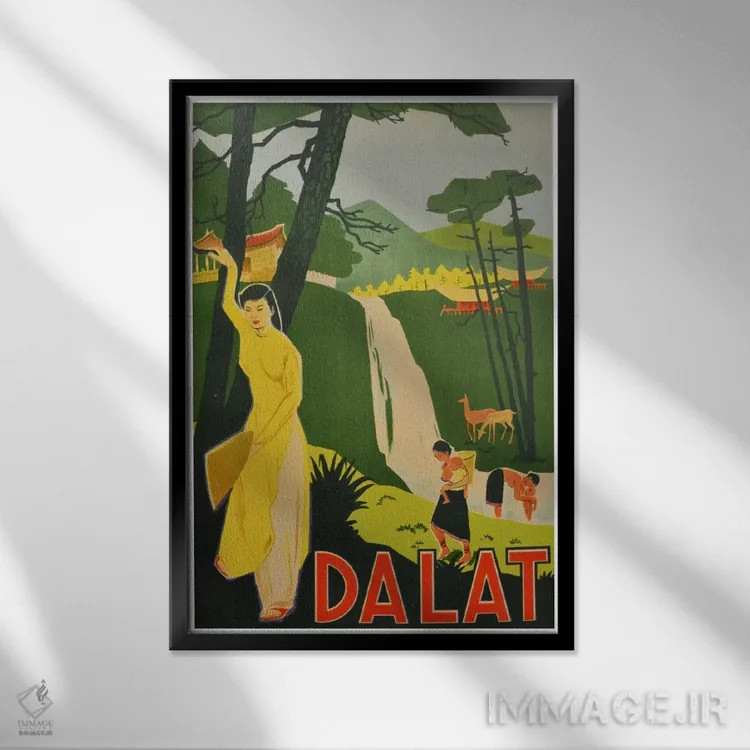 تابلو دکوراتیو Vietnam,دالات، ویتنام - نمای قابدار مشکی