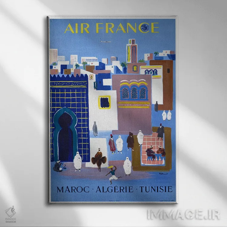 تابلو دکوراتیو ایر فرانس - نمای روبهرو روی دیوار