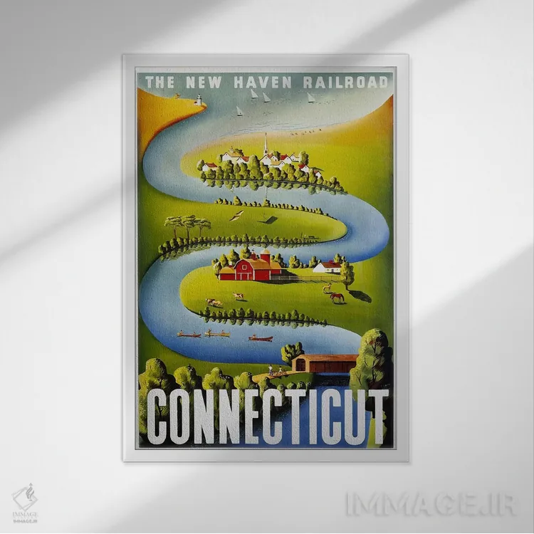 تابلو دکوراتیو کنتیکت: راه آهن نیو هیون - نمای قابدار سفید