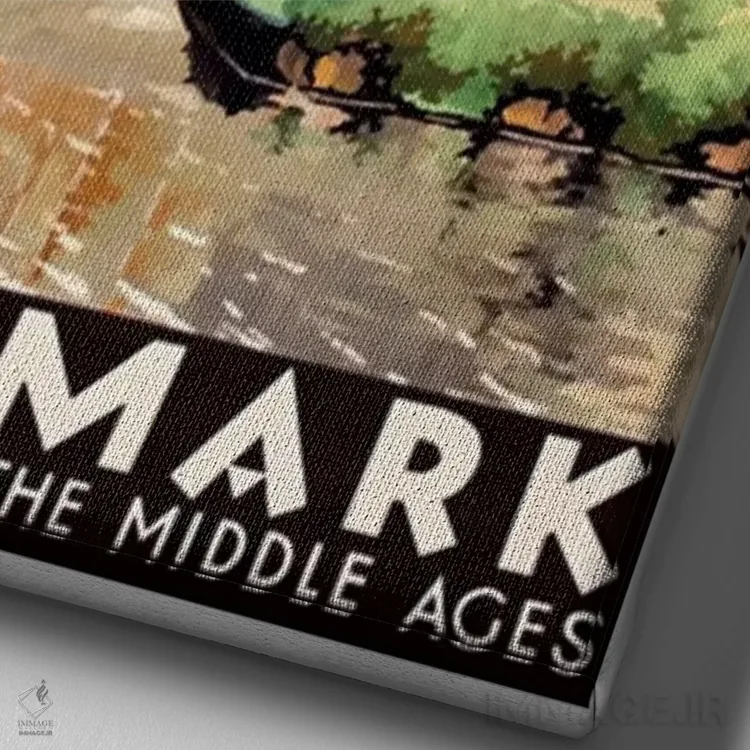 تابلو دکوراتیو دانمارک: افسون قرون وسطی - نمای نزدیک بافت بوم