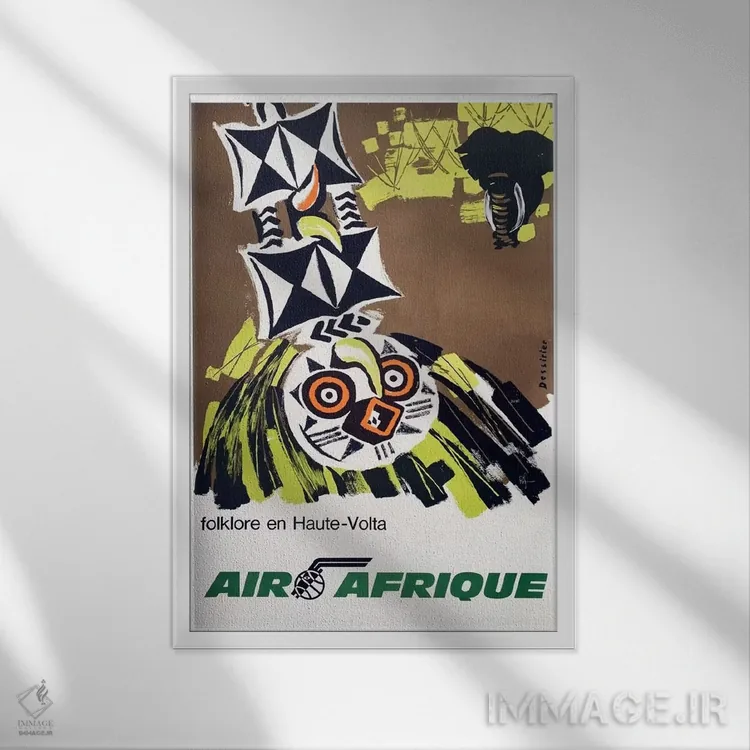 تابلو دکوراتیو ایر آفریک: فولکلور اوت-ولتا - نمای قابدار سفید