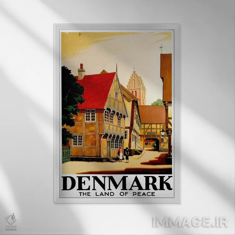 تابلو دکوراتیو دانمارک: سرزمین صلح - نمای قابدار سفید