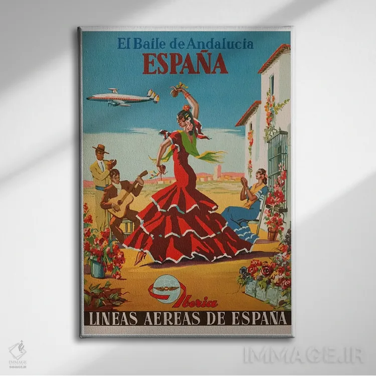 تابلو دکوراتیو Espana,رقص اندلس، اسپانیا - نمای روبهرو روی دیوار