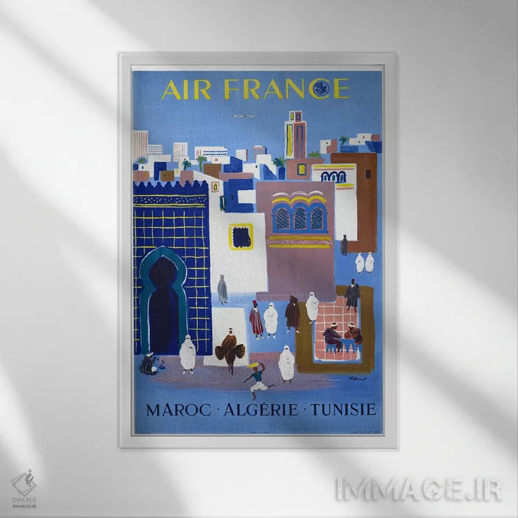 تابلو دکوراتیو ایر فرانس - نمای قابدار سفید