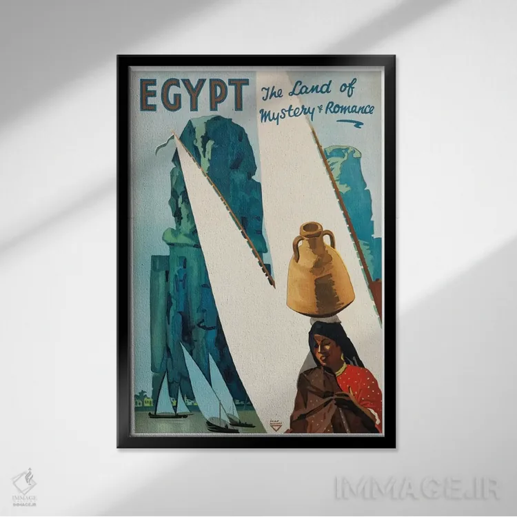 تابلو دکوراتیو مصر: سرزمین رمز و راز و افسانه - نمای قابدار مشکی