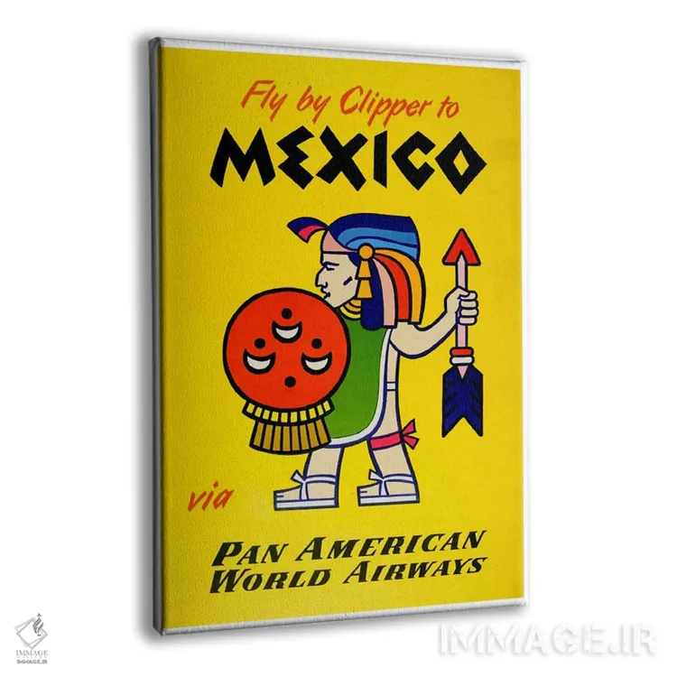 تابلو دکوراتیو پرواز با کلیپر به مکزیک با پان آمریکن - نمای پرسپکتیو محصول