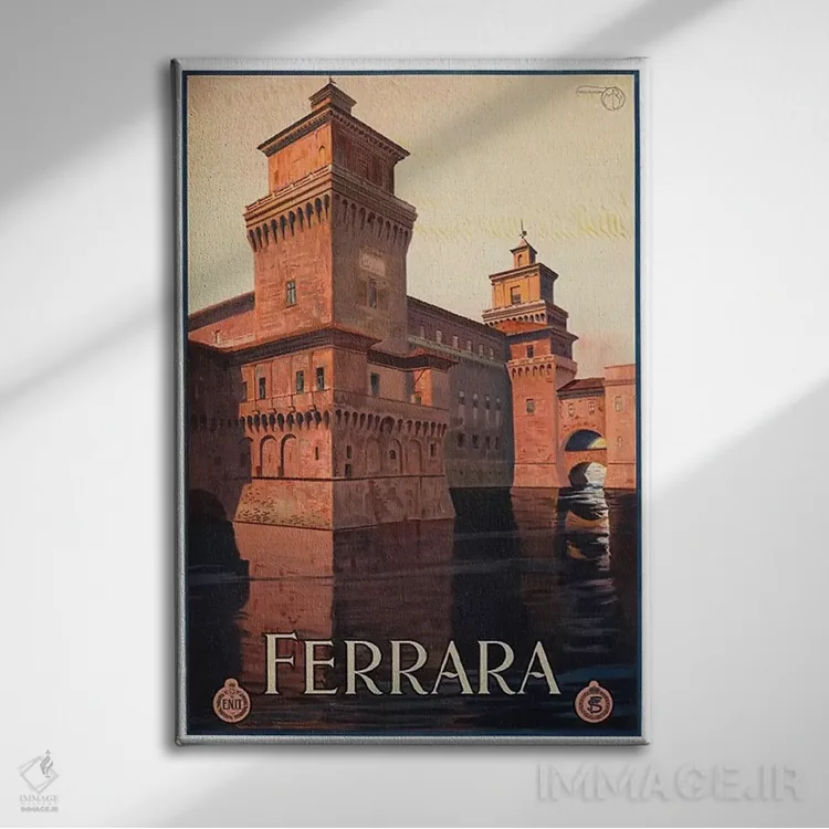 تابلو دکوراتیو Italy,فرارا، ایتالیا - نمای روبهرو روی دیوار