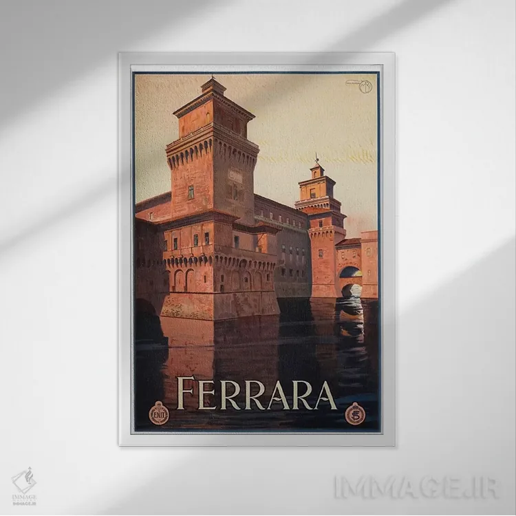 تابلو دکوراتیو Italy,فرارا، ایتالیا - نمای قابدار سفید