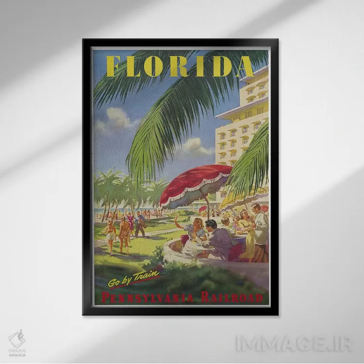 تابلو دکوراتیو فلوریدا - نمای قابدار مشکی