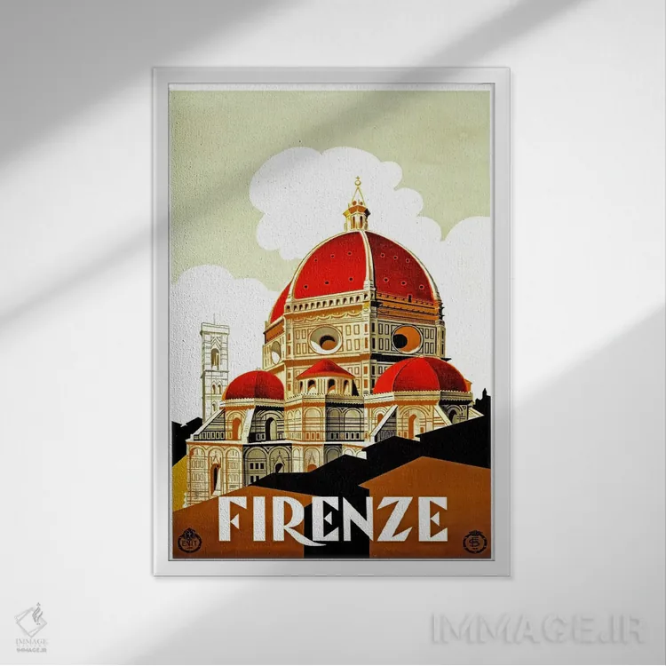 تابلو دکوراتیو فلورانس - نمای قابدار سفید