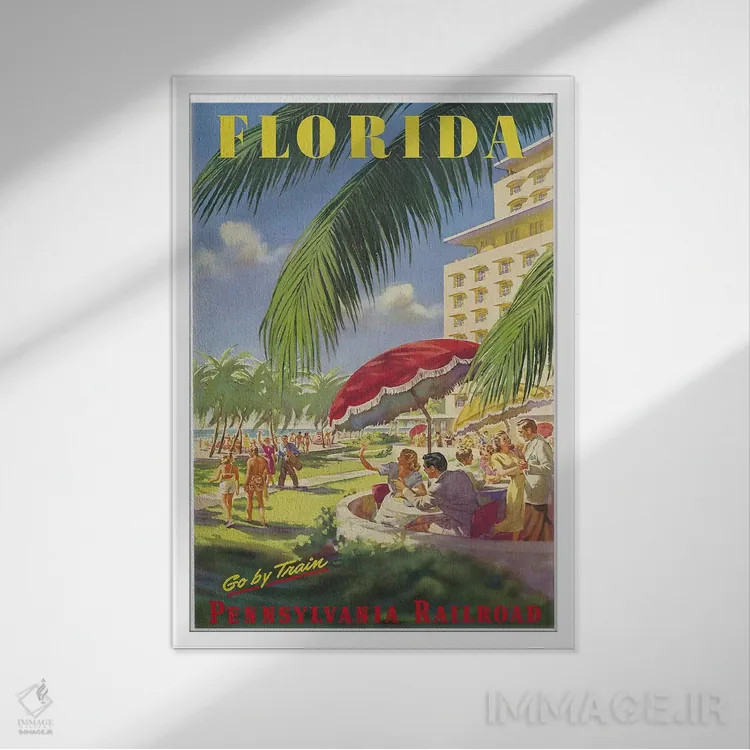 تابلو دکوراتیو فلوریدا - نمای قابدار سفید