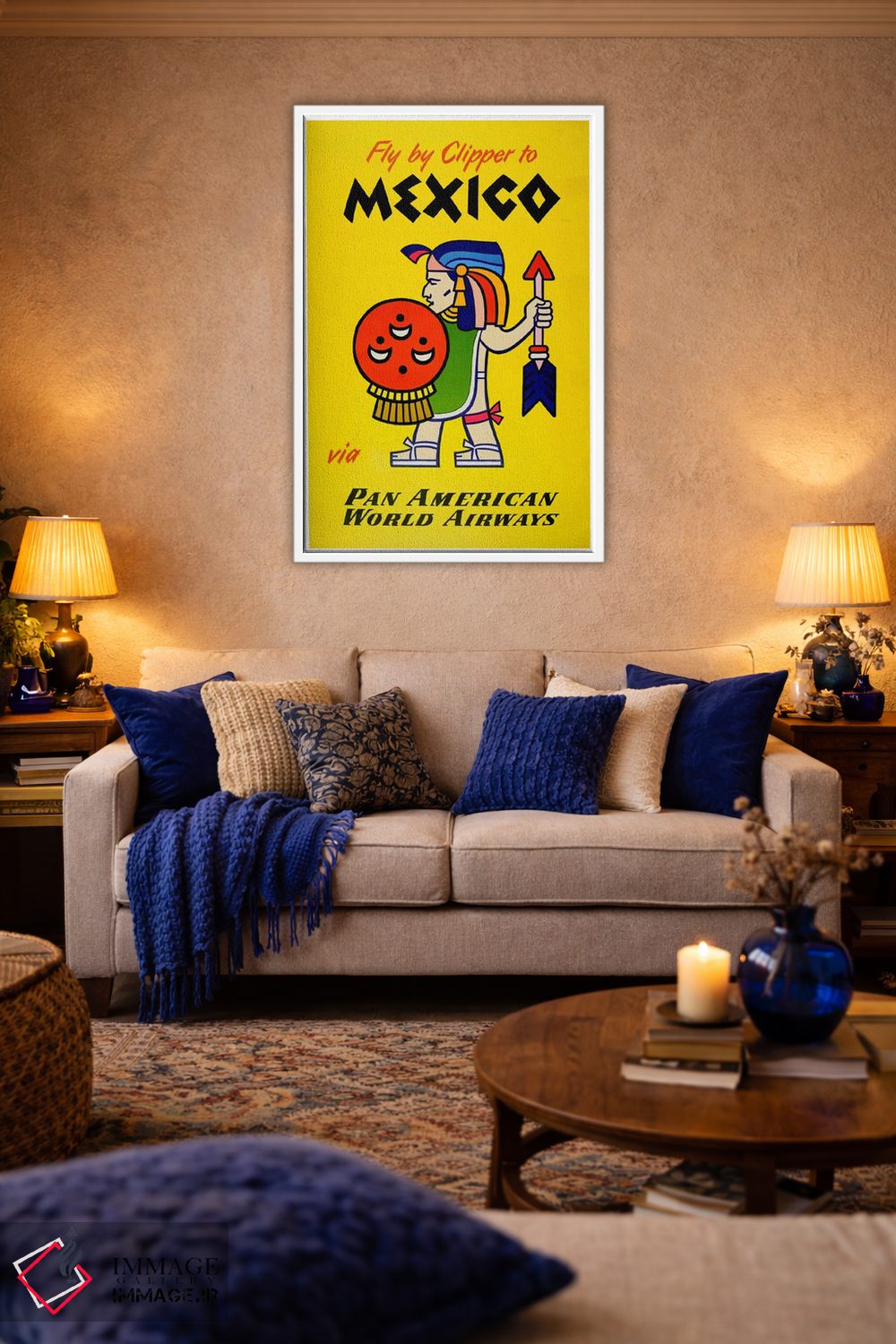 تابلو دکوراتیو پرواز با کلیپر به مکزیک با پان آمریکن - D2W