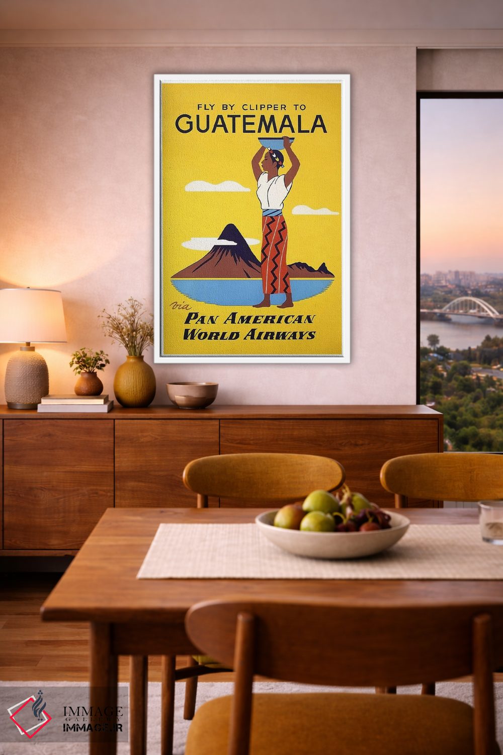 تابلو دکوراتیو پرواز با کلیپر به گواتمالا با پان آمریکن - D6W