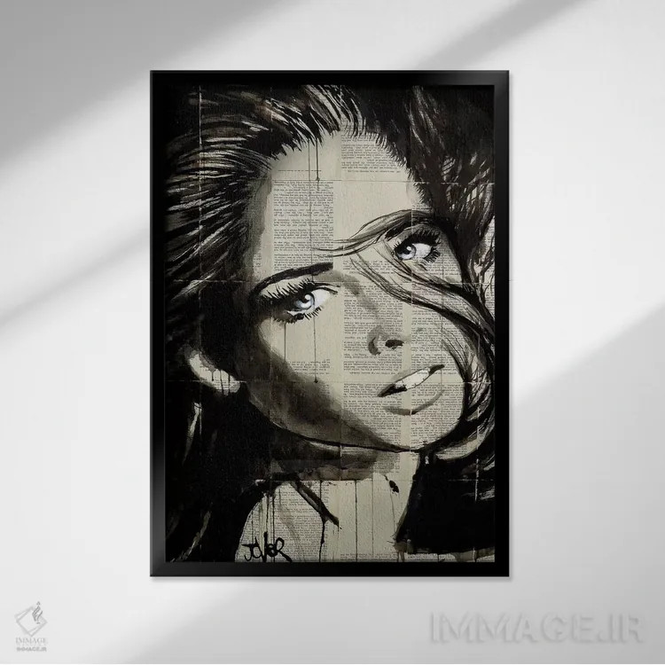 تابلو دکوراتیو وارونه اثر لوی جوور - نمای قابدار مشکی
