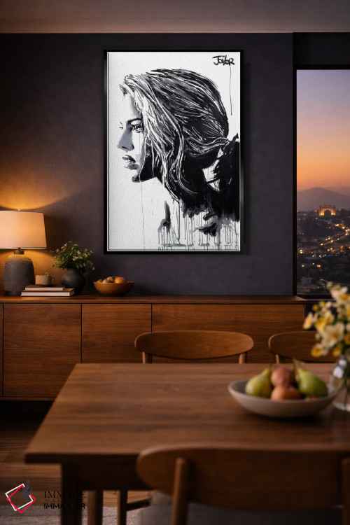 تابلو دکوراتیو سوسن ببر سفید اثر لوی جوور - D2B