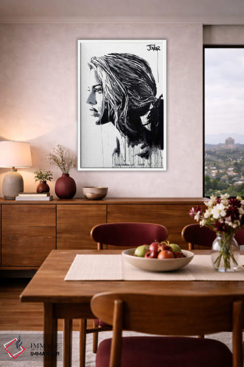 تابلو دکوراتیو سوسن ببر سفید اثر لوی جوور - D3W